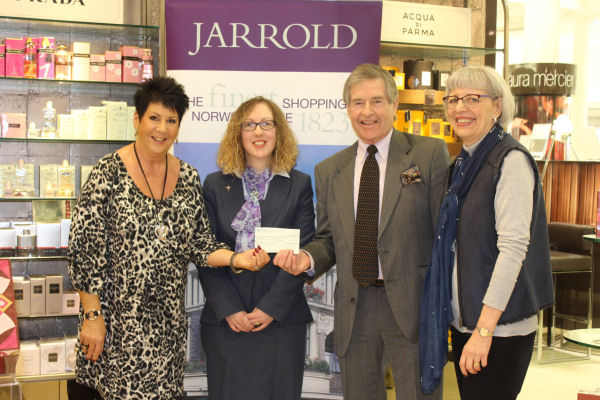 Presentation of cheque from Jarrolds 2016